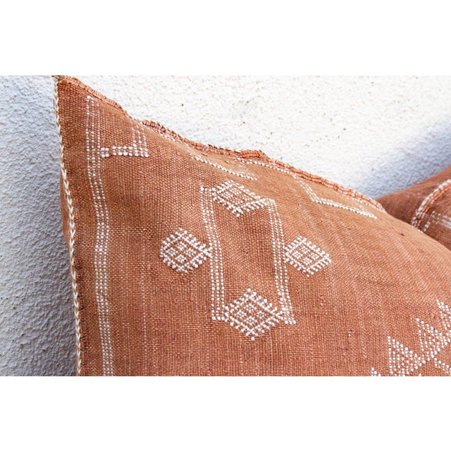 Terracotta Trail Oversized Lumbar Moroccan Pillow For Sale - Image 4 of 9