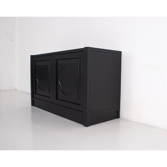 Black Small Brutalist Two-Door Storage Unit in Blackened Oak, 1970s For Sale - Image 8 of 8