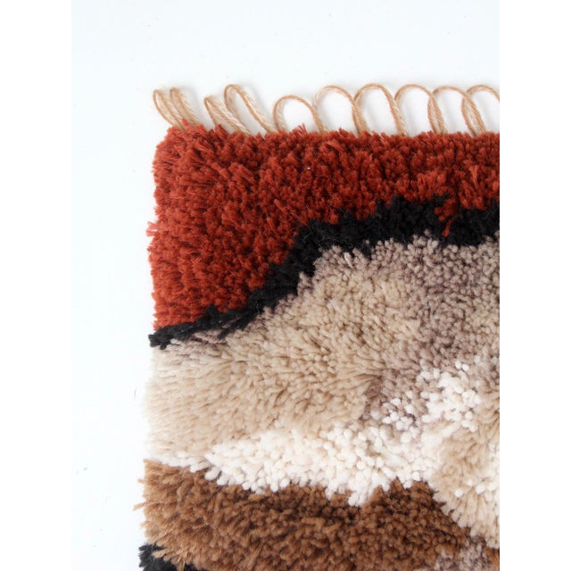 Vintage Abstract Latch Hook Fiber Art Wall Hanging For Sale - Image 11 of 12