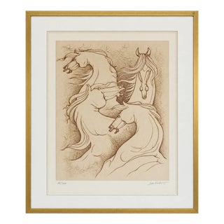 Paul De Chabot, Horses 16/100, 1960s, Etching For Sale