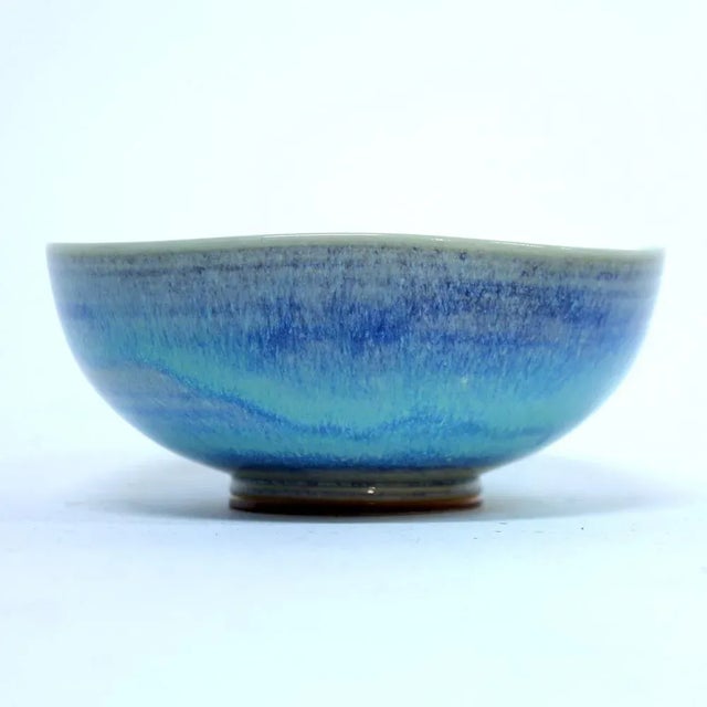 Vintage Light Blue Aniara Bowl by Berndt Friberg for Gustavsberg, 1950s For Sale - Image 11 of 14