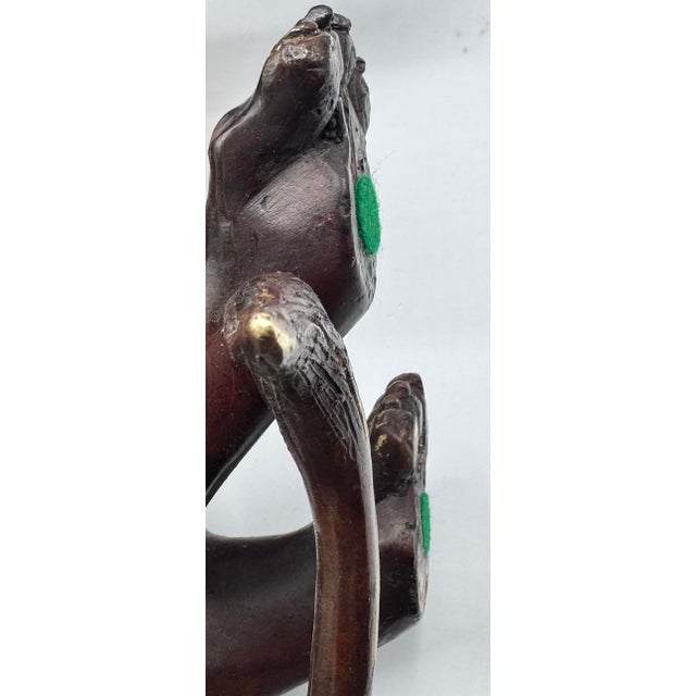 Italian Large Antique Bronze Lion Pair 13” Italian Style Mantel Statues Heavy Matched For Sale - Image 3 of 14