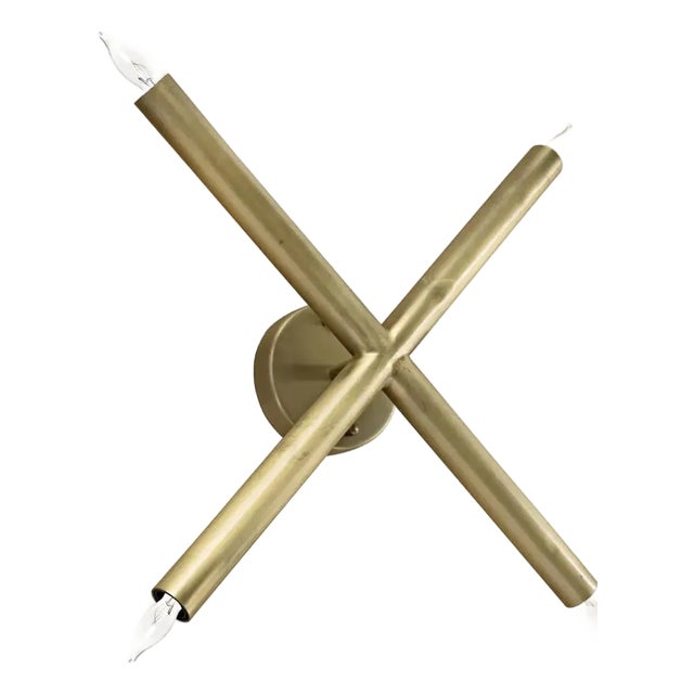 NOIR Cross Sconce, Metal with Brass Finish For Sale