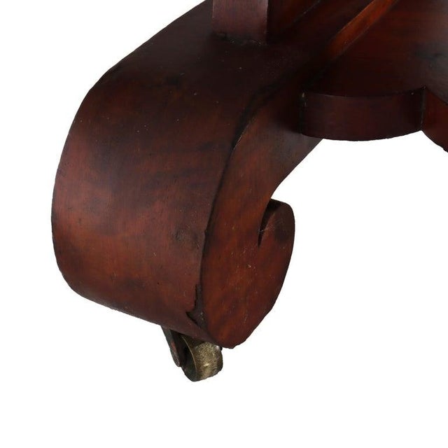 Antique Quervelle School Classical Flame Mahogany Marble Top Trestle Table C1840 For Sale - Image 17 of 17