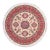Shabby Chic Tribal Kazak Ivory/Red Wool Round Rug- 4'9''x4'11'' For Sale