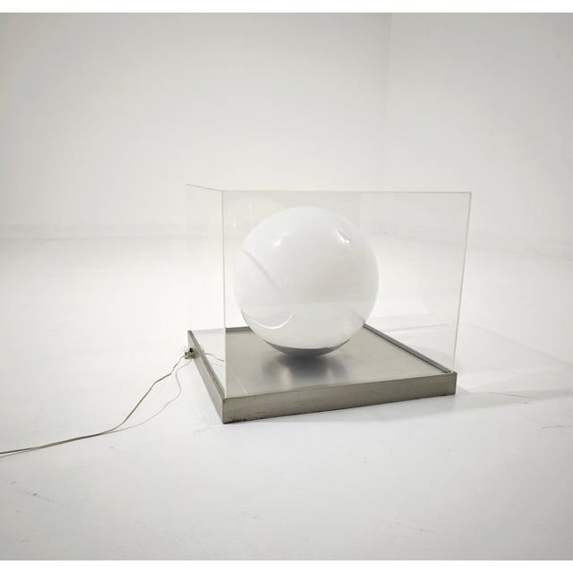 Silver Table Lamp in Glass, Acrylic Glass and Metal, Italy, 1970 For Sale - Image 8 of 18