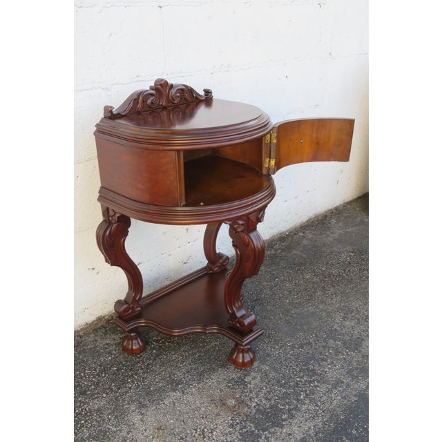 Early 1900s Hand Carved Nightstand Bedside Side End Table 5821a For Sale - Image 10 of 12