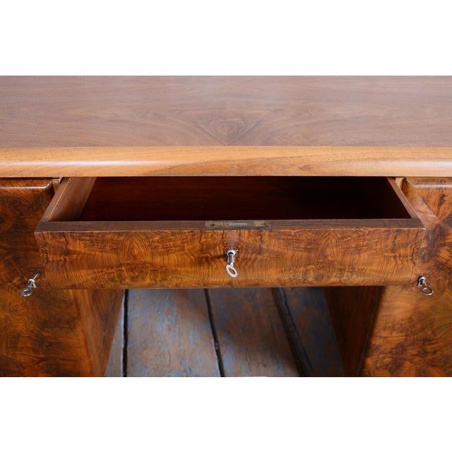 Art Deco Writing Desk in Mahogany & Walnut, Czech, 1920s For Sale - Image 10 of 18