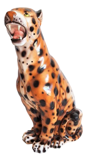 Vintage Ceramic Leopard Statue, 1970s