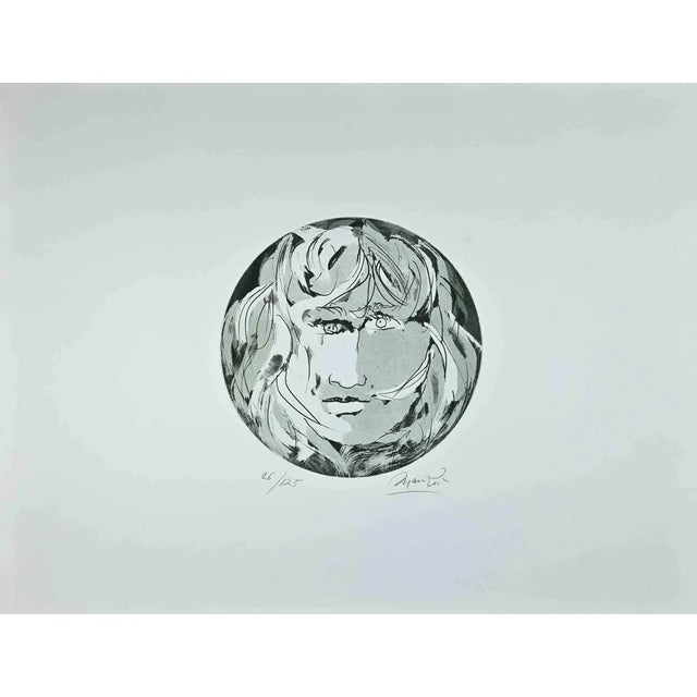 Giacomo Manzú, Round Medusa, Etching, 1970 For Sale