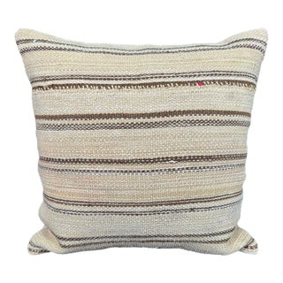Turkish Hemp Pillow Cushion Natural Beige Brown Pillow Cushion Cover 20"x20" For Sale