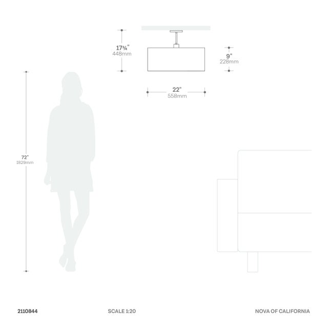 The Stretch Semi-Flush Mount is a Modern ceiling light designed by the NOVA Design Team in 2026, embodying NOVA of...