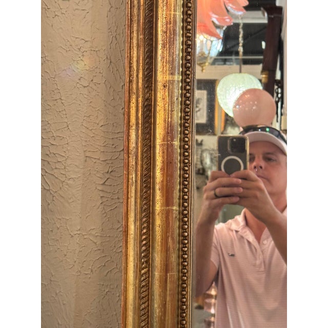 Gold 19th C. French Louis XV Giltwood Mirror For Sale - Image 8 of 8