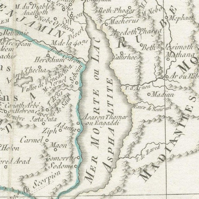 Antique Map of Judaea or the Holy Land with Twelve Tribes, 1800 For Sale - Image 9 of 12