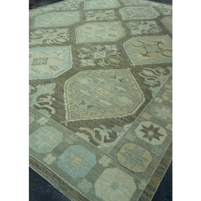 Turkish Turkish Oushak Rug 12'2" x 16'1" #8386 For Sale - Image 3 of 8