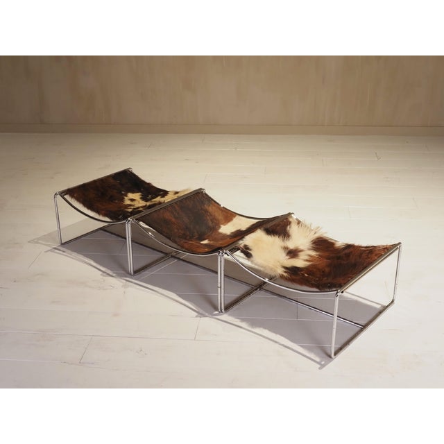 Vintage Cowhide Stools by Odile Mir, 1972, Set of 3 For Sale - Image 13 of 18