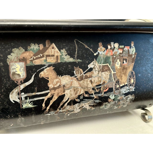 Ebony English Traditional Equestrian Metal Magazine Rack For Sale - Image 8 of 12