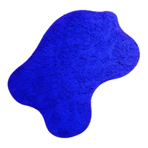 2022 “Settled” Bright Blue Biomorphic Sawdust Shape With Pink Back Painting by Matthew Reeves