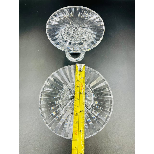 Late 20th Century Waterford Pair of Crystal Candle Holders For Sale - Image 10 of 12