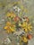 This expressive still life by Elizabeth Davis presents a loosely arranged bouquet of yellow flowers interspersed with...