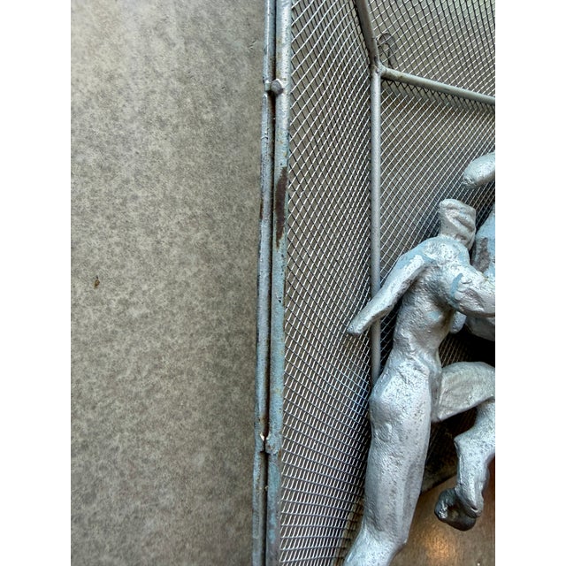Vintage Brutalist Metal Soccer Wall Sculpture Weinberg Soviet Style Fifa For Sale - Image 11 of 15