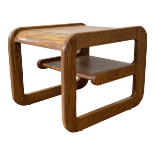 Mersman Mid-Century Oak End Table With Extension Tray