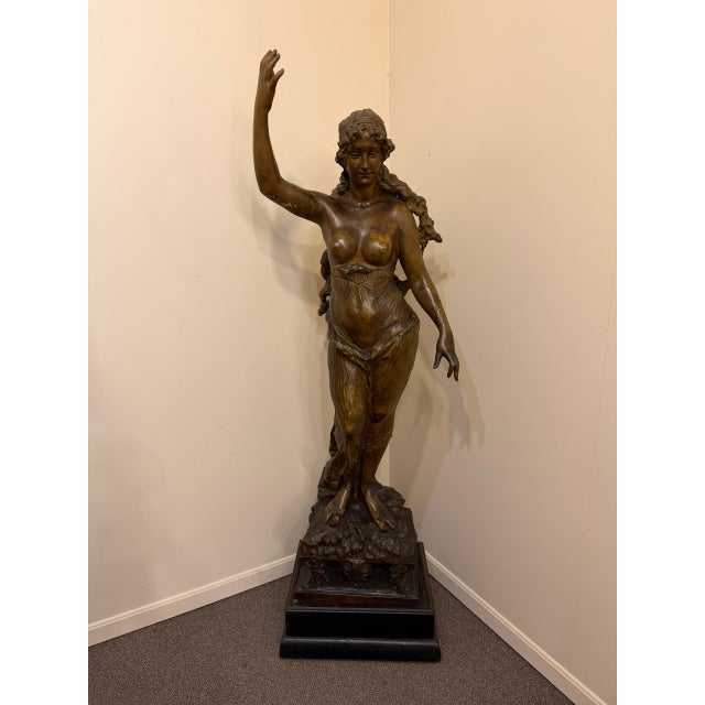 French 19th Century French Hand-Carved Venus or Aphrodite Statue in Faux Bronze, Circa 1870 For Sale - Image 3 of 16