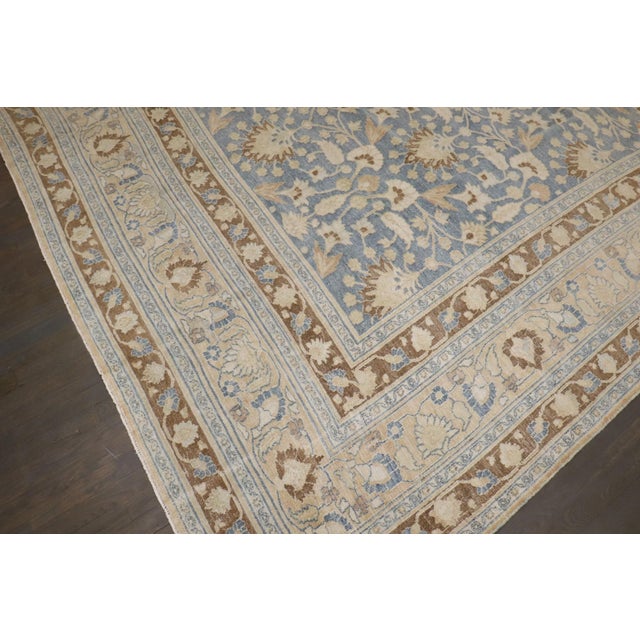 Persian Antique Blue Persian Meshed Room Size Rug For Sale - Image 3 of 10