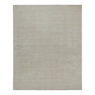 Rug & Kilim’s Contemporary Rug in Solid Gray and Beige Tones For Sale