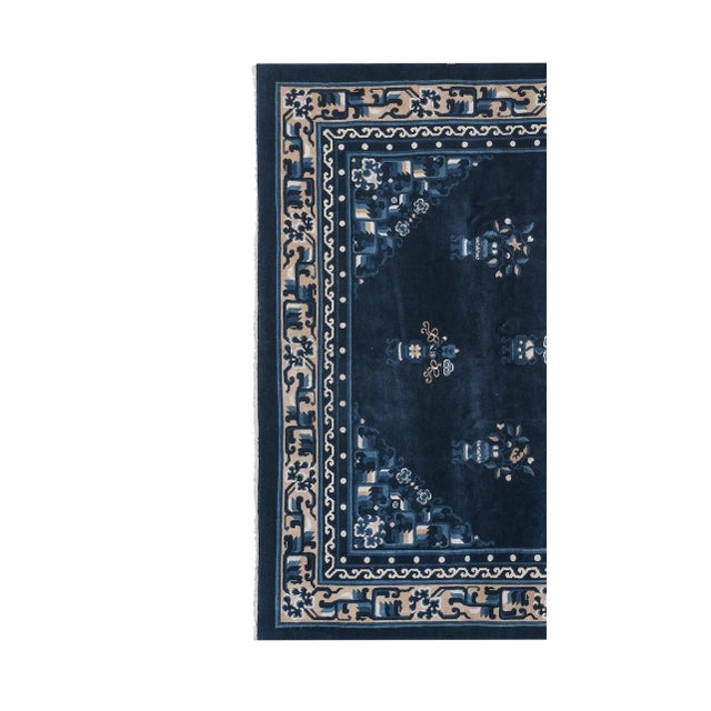 Mid-Century Modern Handknotted Chinese Peking Rug 5'7" X 8'2" For Sale - Image 3 of 12