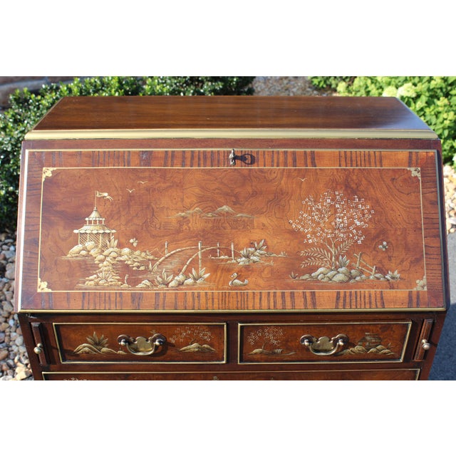 Furniture decorated in the Chinoiserie style is so elegant and appealing, and this delightful handpainted desk by Hekman...