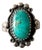 Vintage Navajo Style Turquoise Sterling Silver Ring Size 6 For Sale
