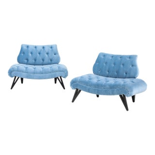 Grosfeld House Oversized Slipper Chairs 1960's Design For Sale