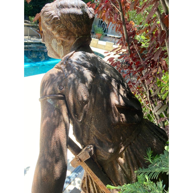 Cast Iron 19th Century Garden Statue of Huntress For Sale In San Francisco - Image 6 of 8