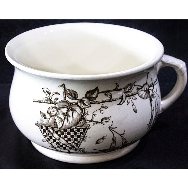 Rare Find: 1885 Antique Victorian Chamber Pot – Wallis Gimson & Co "Fuschia" Pattern Bring a piece of 19th-century English...