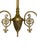 Gothic Vintage 2- Light Art Nouveau Converted Gas Chandelier Gothic Fleur De Lis Glass For Sale - Image 3 of 7