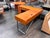 Brown Inbox Zero Furniture Nusaiba L-Shaped Lift-Top Cane Executive Desk For Sale - Image 8 of 12