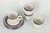 Arabia Karelia, set of four tea cups with matching saucers. Classic stoneware set consisting of four tea cups and four...