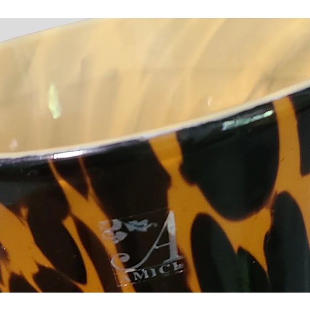 Murano Vintage Soho Global Amici Murano Glass Animal Leopard Swirl Pitcher Original Label For Sale - Image 4 of 4