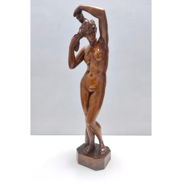 Cantù Artist, Sculpture of Nude Woman, 1960s, Walnut For Sale - Image 15 of 16