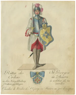 Schwan, Knight of the Order of St. George in Bavaria, 1791, Hand-Colored Engraving