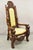 Contemporary Renaissance Gothic Style Large Figural Lion Carved Wood Paw Feet Throne Chair. Circa Late 20th Century....