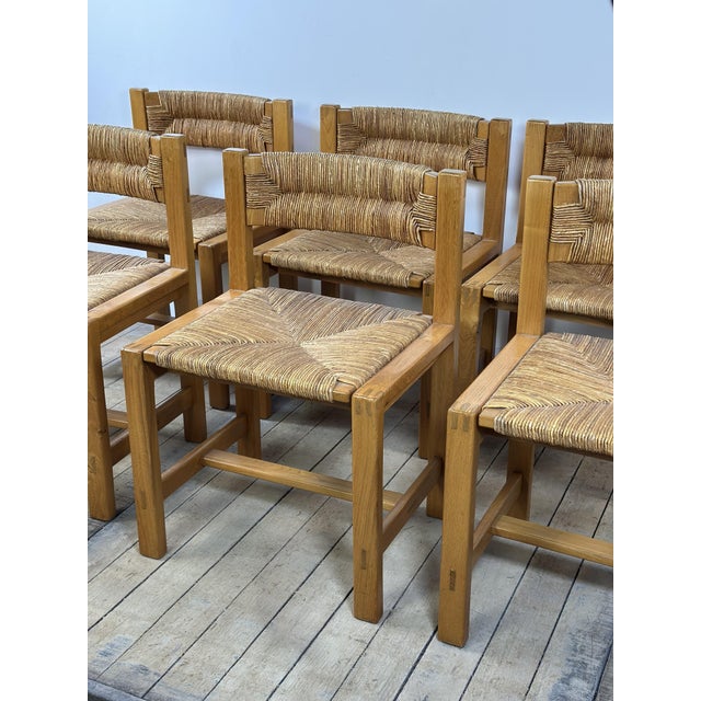Brutalist Elm Chairs from Maison Regain, 1970s, Set of 6 For Sale - Image 3 of 13