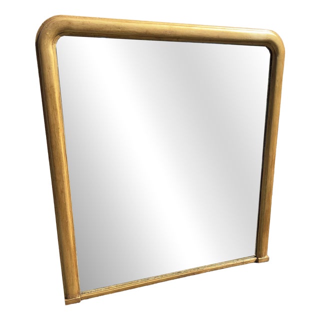 Large Antique English Arched Top Gilt Overmantle Mirror, 19th Century For Sale