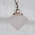 Unusual pendants with opaque decorative finish to the glass, mounted on original brass galleries. France, c1960s. Good...