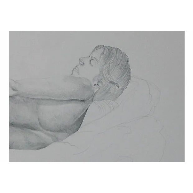 Figurative Vintage C.1988 New York State Arts College Student -Artist Female Nude Figure Drawing For Sale - Image 3 of 4