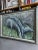 Green Vintage Signed Roane Sgraffito Original Biomorphic Grazing Deer Painting Framed Canvas Abstract Expressionism For Sale - Image 8 of 10