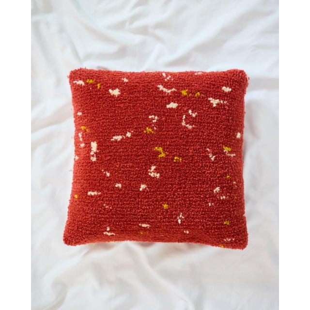 Mid-Century Modern Burgundy Patterned Wool Cushion by Tiktik, 2010s For Sale - Image 3 of 3