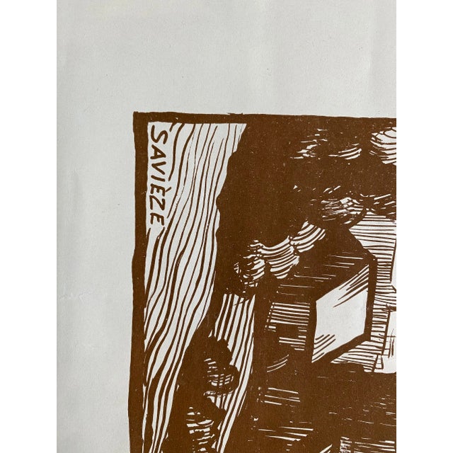 Modern Fred Fay, Savièze, 1950s, Engraving For Sale - Image 3 of 6