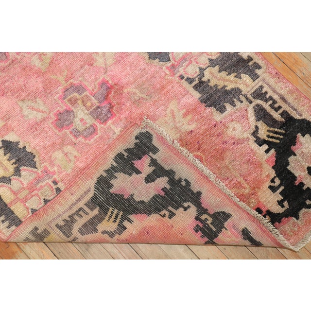Early 20th Century Zabihi Collection Pink Floral Tibetan Rug - 3' x 4'9" For Sale - Image 4 of 8